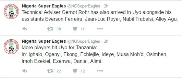 Nigeria vs Tanzania: Coach Rohr, Odion Ighalo, Troost Ekong, Musa Mohammed and others arrive Uyo